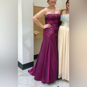 Fiesta Magenta Strapless Prom Dress